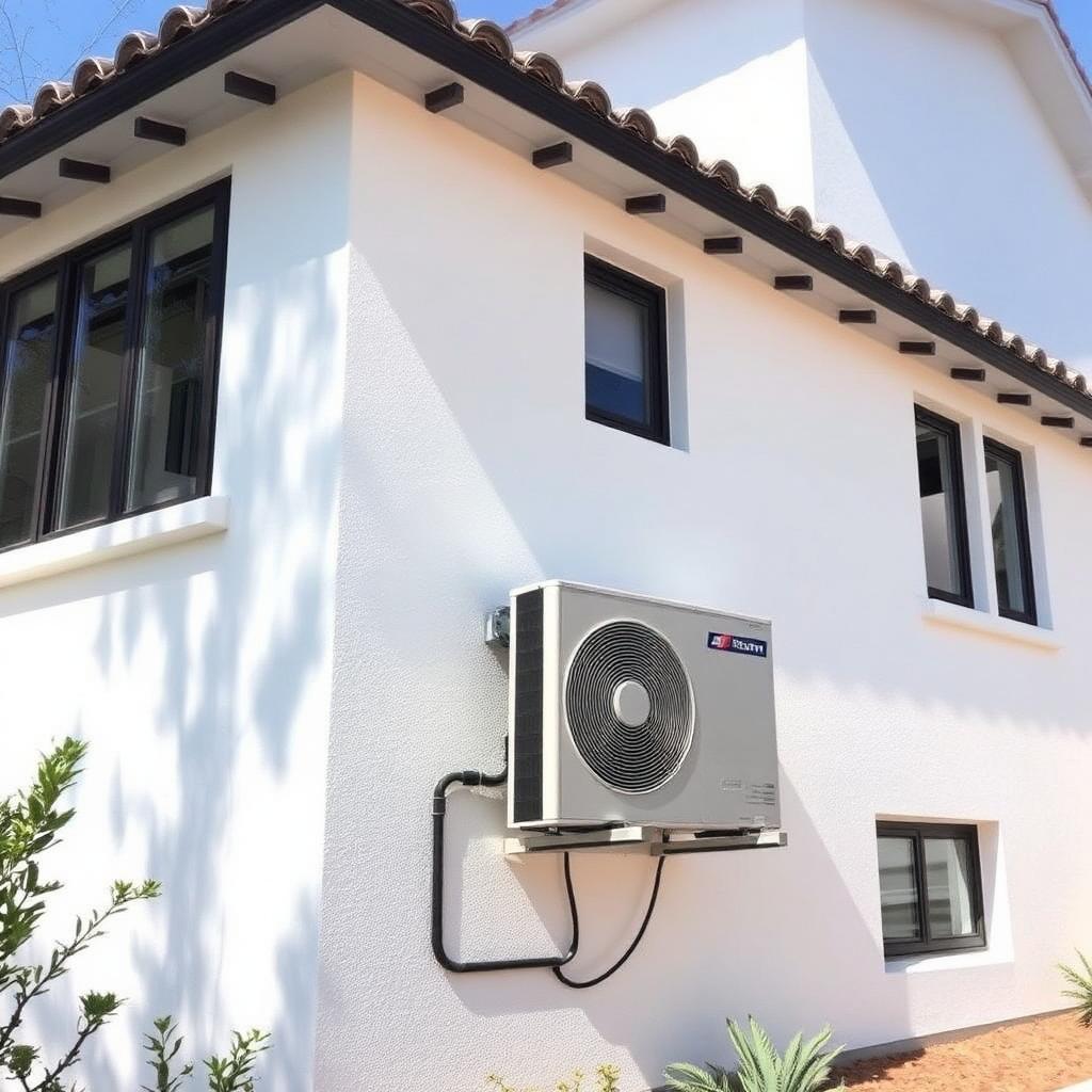 Heat pump installed at a villa